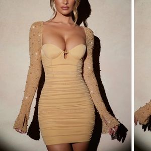 Oh Polly Gold Mini Dress